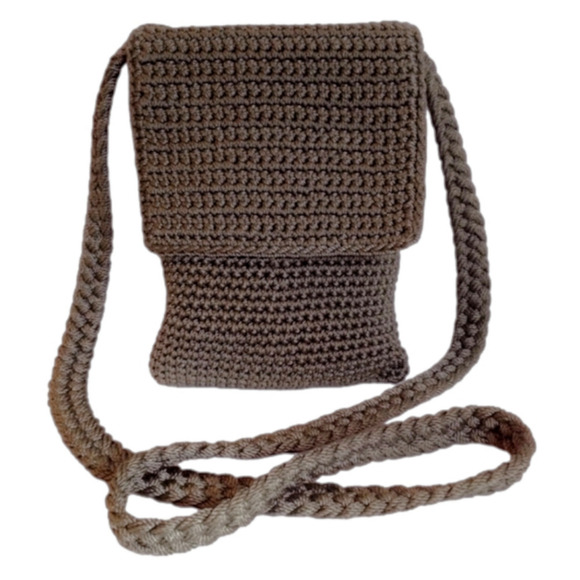 The Sak purse crochet knit brown toupee shoulder purse bag taupe brown - Picture 3 of 10